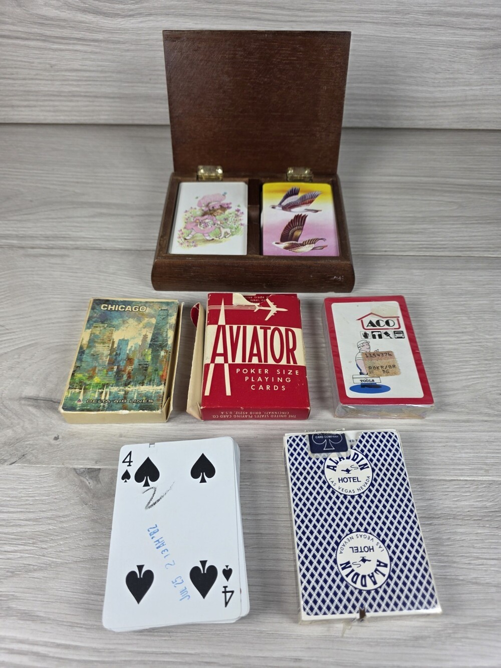 Vtg Aladdin Las Vegas Hotel & Casino Playing Cards 1980s Collection 6 Decks SU5